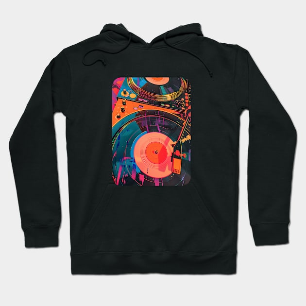 Colorful Turntables Hoodie by DavidLoblaw